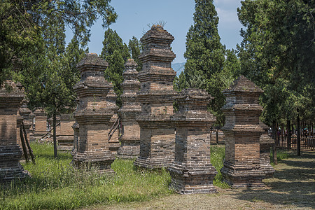 藏族寺庙少林寺的森林宝塔中国少林寺的森林宝塔背景