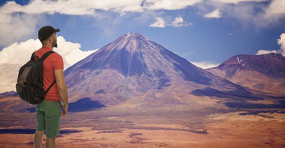 美丽的风景佩德罗德阿塔卡马,智利,南美洲附近的火山地衣库图片