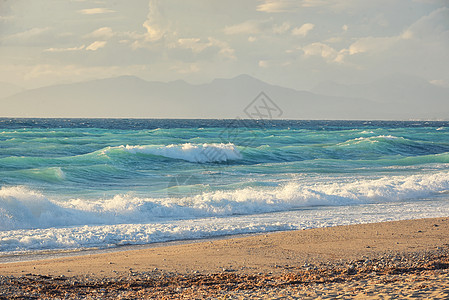 希腊莱夫卡达的Gyra海滩夏天图片