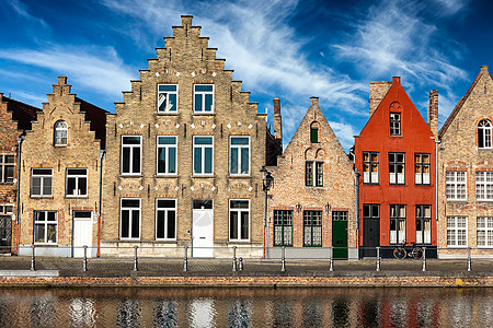 比利时布鲁日日落时布鲁日的旧房子运河布鲁日布鲁日,比利时图片