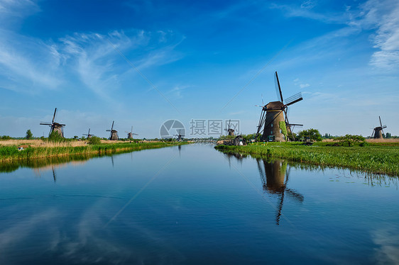 荷兰农村兰斯克与风车著名的旅游景点金德尔迪克荷兰荷兰金德尔迪克的风车荷兰图片