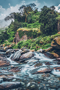 印度希马查尔邦巴格苏瀑布瀑布巴格苏瀑布Bhagsu,印度河川邦图片
