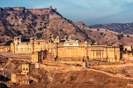 著名的拉贾斯坦邦印度地标美洲琥珀堡垒,斋浦尔,拉贾斯坦邦,印度美洲琥珀堡,印度图片