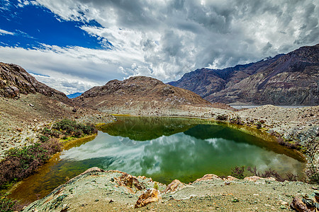 喜马拉雅山的湖洛汉特索努布拉谷,拉达克,喜马拉雅山的湖洛汉特索图片