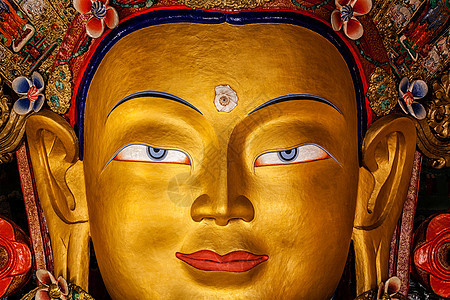 弥勒佛像脸靠近蒂克西贡帕拉达克,弥勒佛蒂克西贡帕图片