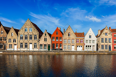 典型的欧洲壁纸欧洲城市景观景观运河中世纪的房子布鲁日布鲁日,比利时欧洲城镇布鲁日,比利时图片