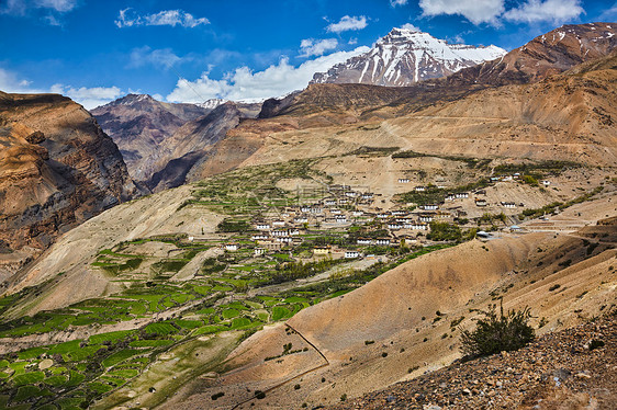 喜马拉雅山的基伯村印度希马查尔邦的斯皮蒂山谷图片