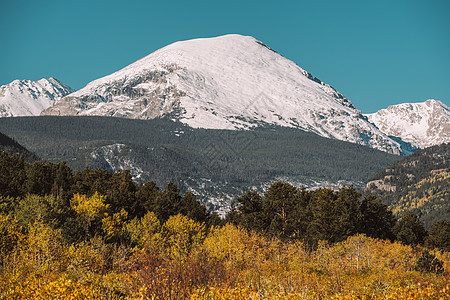 季节秋天冬天洛基山,科罗拉多州,美国图片