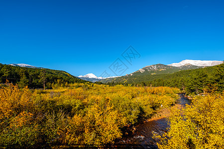 季节秋天冬天洛基山,科罗拉多州,美国图片