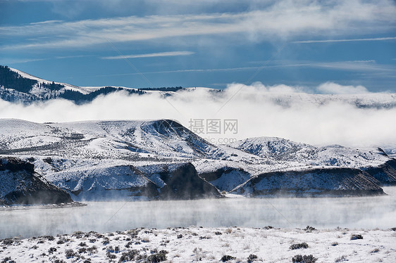冬季景观与沃福德山水库科罗拉多州,美国图片