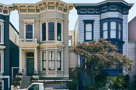 维多利亚风格的家庭旧金山,加利福尼亚州,美国图片