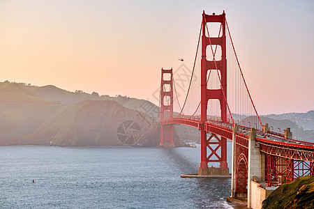 金门大桥景观金门俯瞰日落,旧金山,加利福尼亚州,美国图片