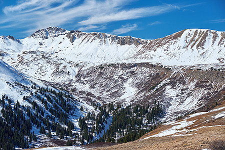 独立通行证洛基山,科罗拉多州,美国高寒苔原景观与岩石山脉秋天图片
