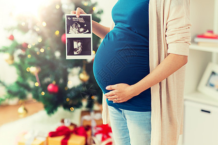 怀孕,寒假人们的密切孕妇与婴儿超声图像诞节孕妇诞节超声波图像图片