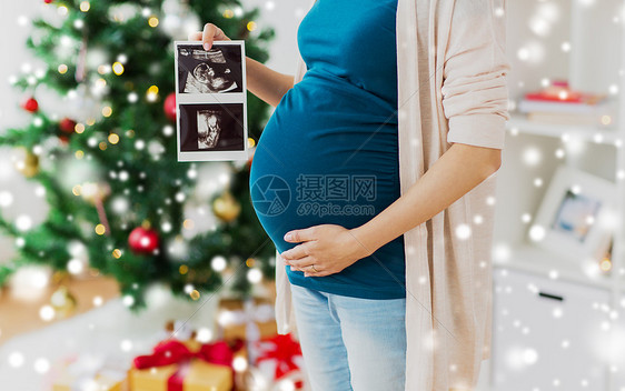 怀孕,寒假人们的密切孕妇与婴儿超声图像诞节孕妇诞节超声波图像图片