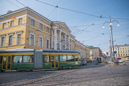 赫尔辛基的古老街道市中心图片