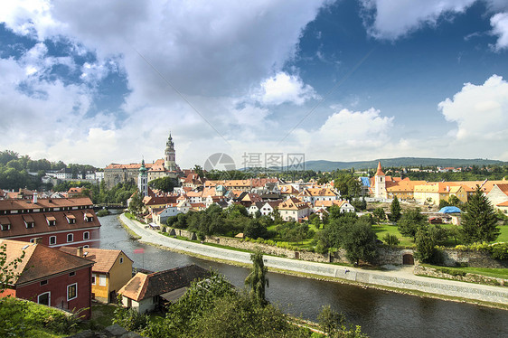 塞斯基克鲁洛夫捷克共国南部波西米亚地区的城市位于伏尔塔瓦河上宣布为联合国教科文世界遗产图片