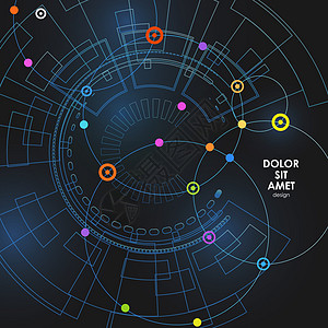 带点线的矢量抽象技术背景带点线的矢量抽象技术背景图片