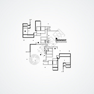 线,正方形,圆形元素风格几何图案文本的现代矢量背景线正方形圆形元素图片