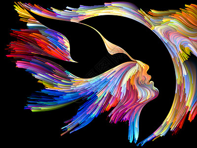 用五颜六色的油漆隐喻,创造力想象力灵艺术背景