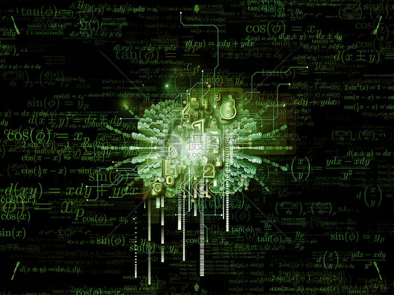 四维系列中教育数学科学技术学科维度分形结构数字的背景图片