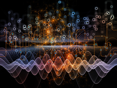 连接世界系列现代技术教育计算机通信的网络图高科技符号分形图案的背景图片