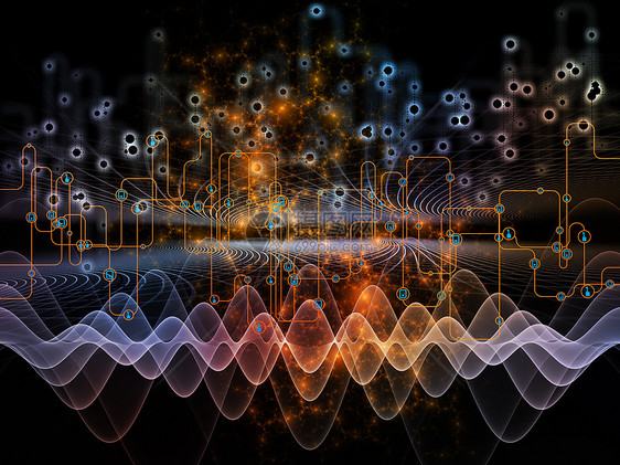 连接世界系列现代技术教育计算机通信的网络图高科技符号分形图案的背景图片
