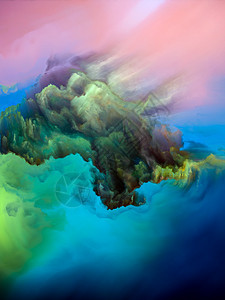外星世界系列超现实色彩数字山水画科幻梦想自然力量想象力等上的相互作用图片