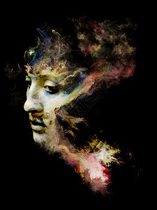 超现实的尘埃肖像系列分形烟雾女肖像灵分形烟雾女肖像的排列图片