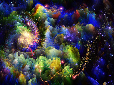彩色分形湍流幻想梦想创造力想象力艺术等上的相互作用图片
