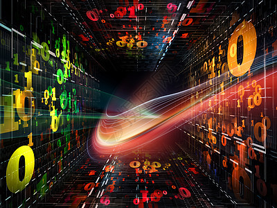 数字隧道系列计算机数学科学教育的角度排列彩色数字光波图片