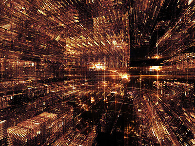 分形城市系列三维分形结构光的创造排列技术通信教育科学学科的隐喻图片