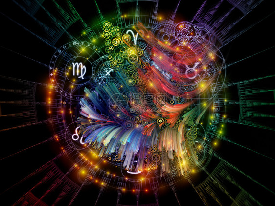 命运系列的轨道神符号符号几何学的成,占星术炼金术魔法巫术算命等项目的支持背景图片