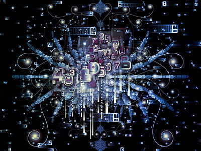 四维系列中教育数学科学技术学科维度分形结构数字的背景图片