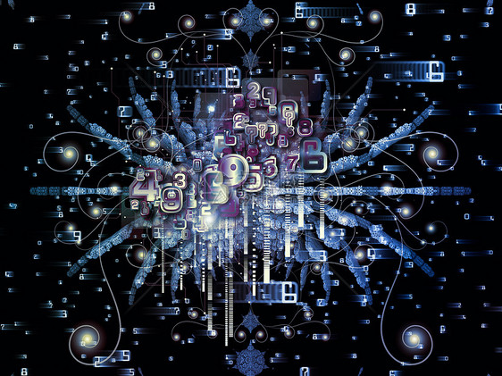 四维系列中教育数学科学技术学科维度分形结构数字的背景图片