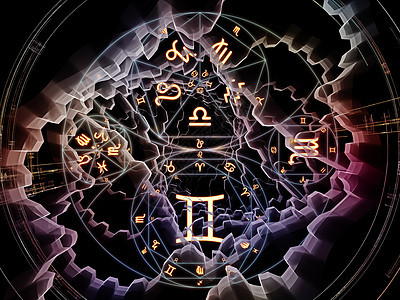 星体连接系列十生肖分形几何符号的创造排列魔法神神秘占星术的隐喻图片
