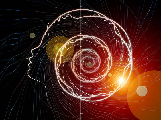 奇怪的几何级数由线描数学几何相关元素成的数学科学教育技术学科的艺术抽象图片