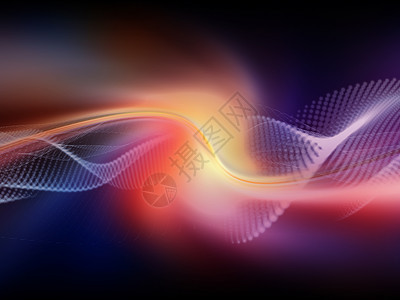 系列技术波浪网格灯光技术科学计算机信息世界的背景下图片