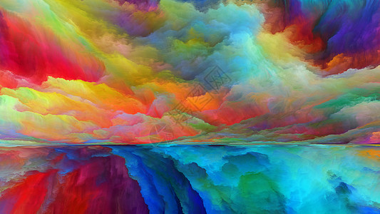 世界系列中想象创造力艺术上的超现实景观元素分形色彩的构成图片