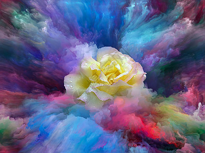 盛开的花朵彩色颜料的泡沫中艺术创造力想象力的背景自定义背景系列图片