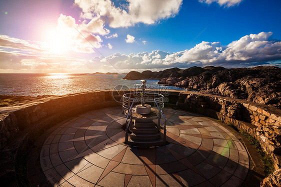瞭望林德斯尼斯FYR灯塔,美丽的自然挪威自然景观图片
