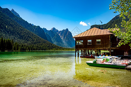 多比亚科湖白云岩,美丽的自然意大利自然景观阿尔卑斯山图片