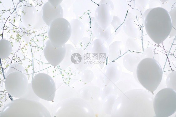 白色气球背景的照片艺术图片