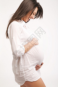 位美丽的孕妇的肖像高清图片