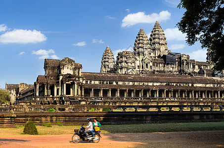 吴哥窟高棉寺庙建筑群的部分,东南亚受游客的欢迎,古代地标礼拜场所西姆收获,柬埔寨图片