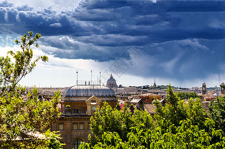 罗马彼得大教堂的全景,意大利图片