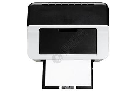 紧凑型打印机隔离紧凑型激光家庭打印机隔离白色背景图片
