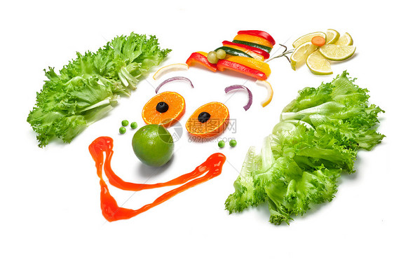 水果蔬菜的快乐小丑图片