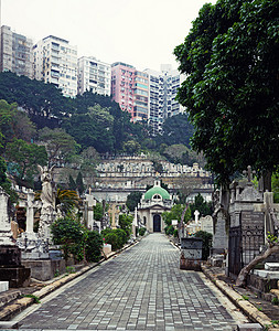 雾晨旧香港墓地图片