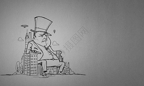卡通趣的人白色背景上趣的银行家的漫画图片